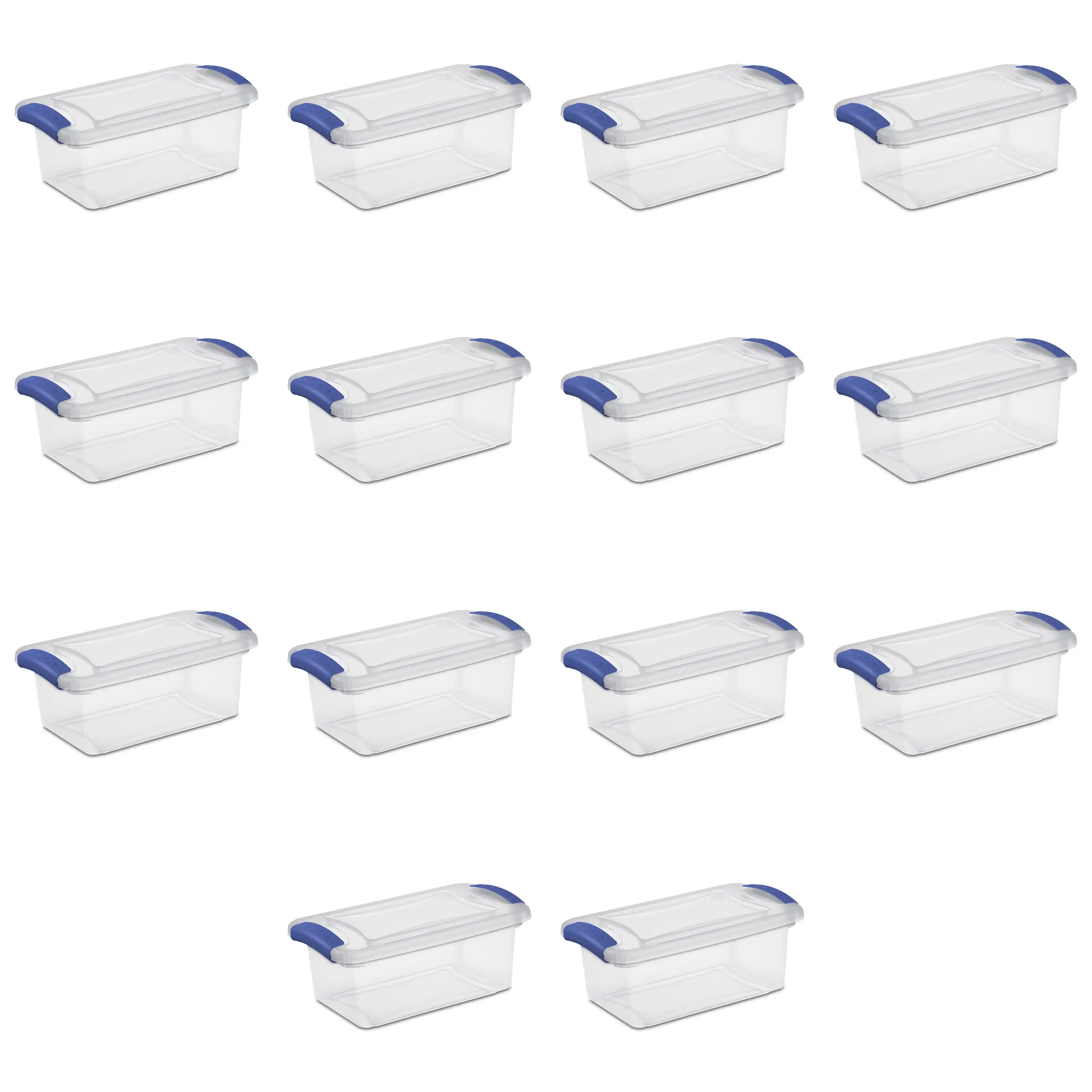 

Sterilite 7 Qt. Защелка для коробки пластик, синий стадион, набор из 14
