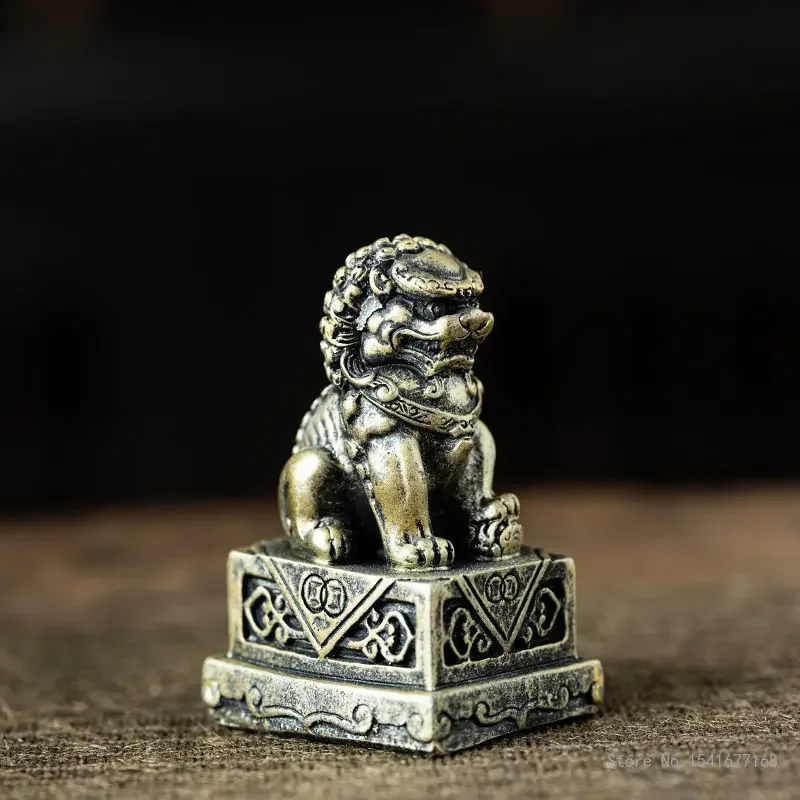 Town House Animal Mini Small Stone Lion Trumpet, Desktop, Chinese Tea Pet, fair-faced Concrete, Micro Landscape, Home Decoration
