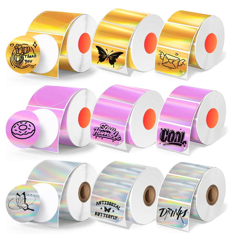 KAYSION-impresora de etiquetas holográfica térmica, autoadhesiva, láser de Color, traje de papel térmico para Phomemo M110 M200 M120 P50