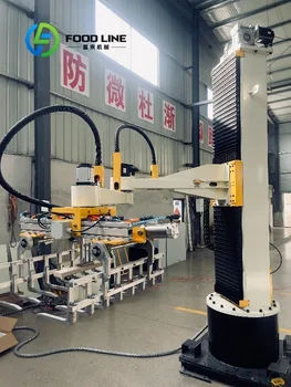 Robot automatico per pallettizzazione di sacchi in vendita, pallettizzatore robotico industriale con braccio meccanico flessibile per cartoni a basso costo