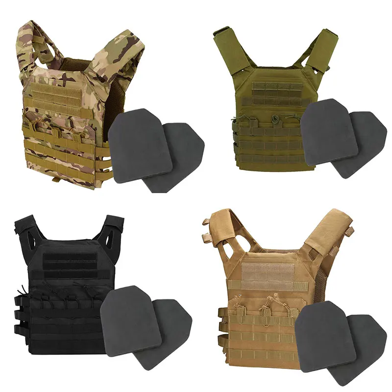 JPC Lightweight Tactical Vest With 2 Pieces  EVA Foam Board  Outdoor CS Game Jungle Security Equipment Wearing Hunting Vest