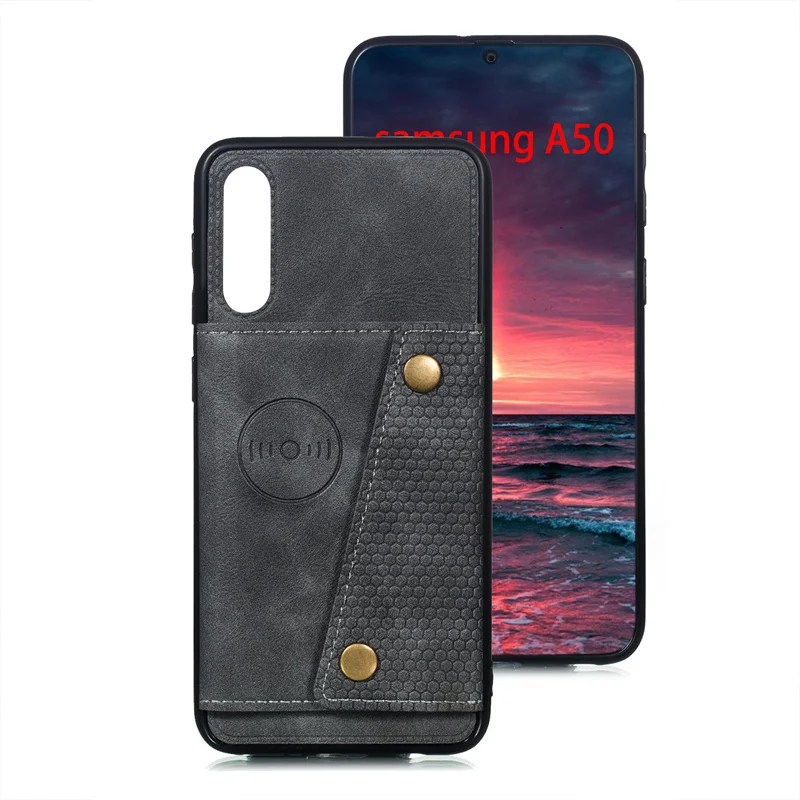 Premium PU Leather Wallet Shockproof Case with Magnetic Car Holder and Stand Feature