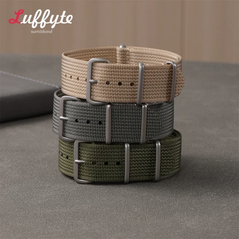 Durable Ribbed Nylon Watch Strap - Military-Style Watchband Accessory
