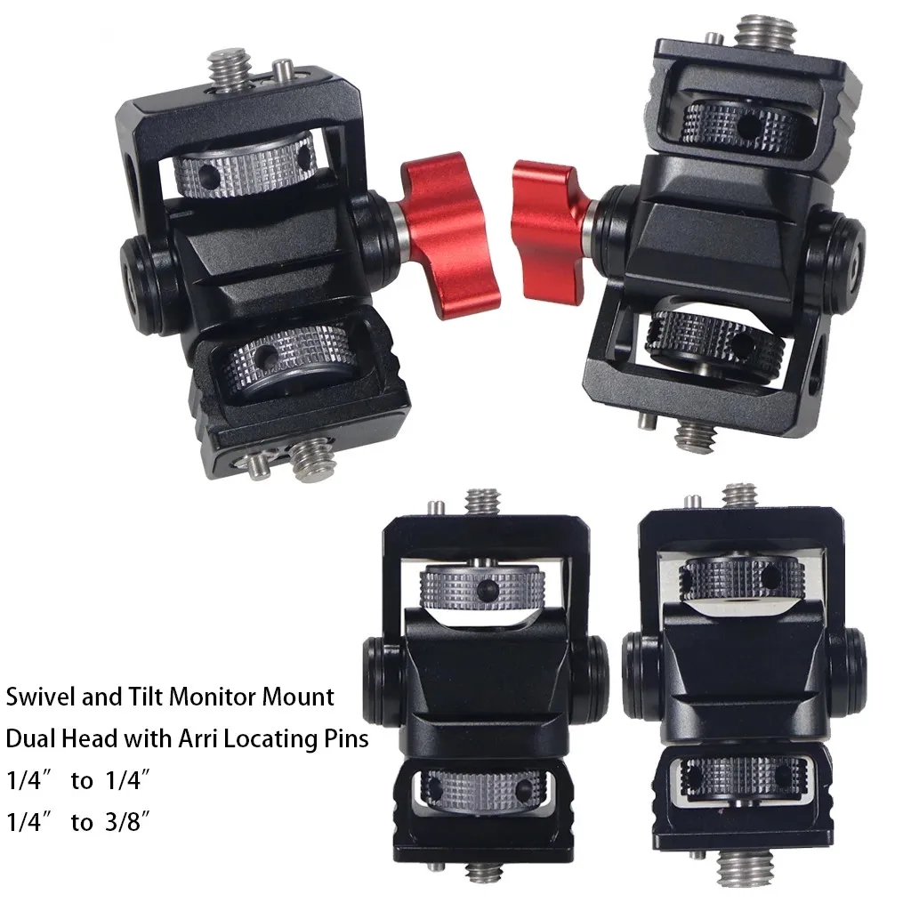 Monitor Mount Adapter FEICHAO Swivel Tilt Adjustable Monitor EVF Mount Screws 1/4 3/8 with Arri Locating Pins for Camera Flash Light Support Holder