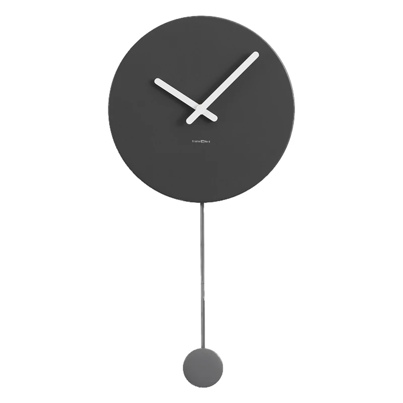 Redondo Péndulo Reloj De Pared Moderno Grande Silencioso Reloj con Péndulo  Reloj De Pared Simple En Blanco Y Negro para Salón Decorativo,43X52cm