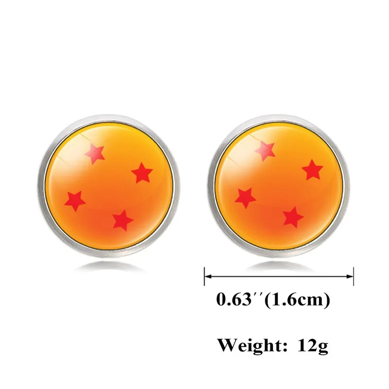 Anime 7 Stars Balls Cufflinks Mens Glass Cabochon Male Shirt Cuff Links Wolf Dragon Buttons FIMAODZ