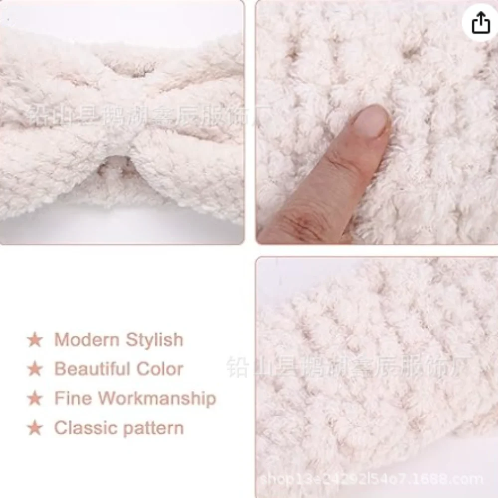1pcs Women Coral Fleece Elastic Hair Bands Soft Bow Makeup Wash Face Hairbands Hair Accessories Cute Sports Yoga Headband