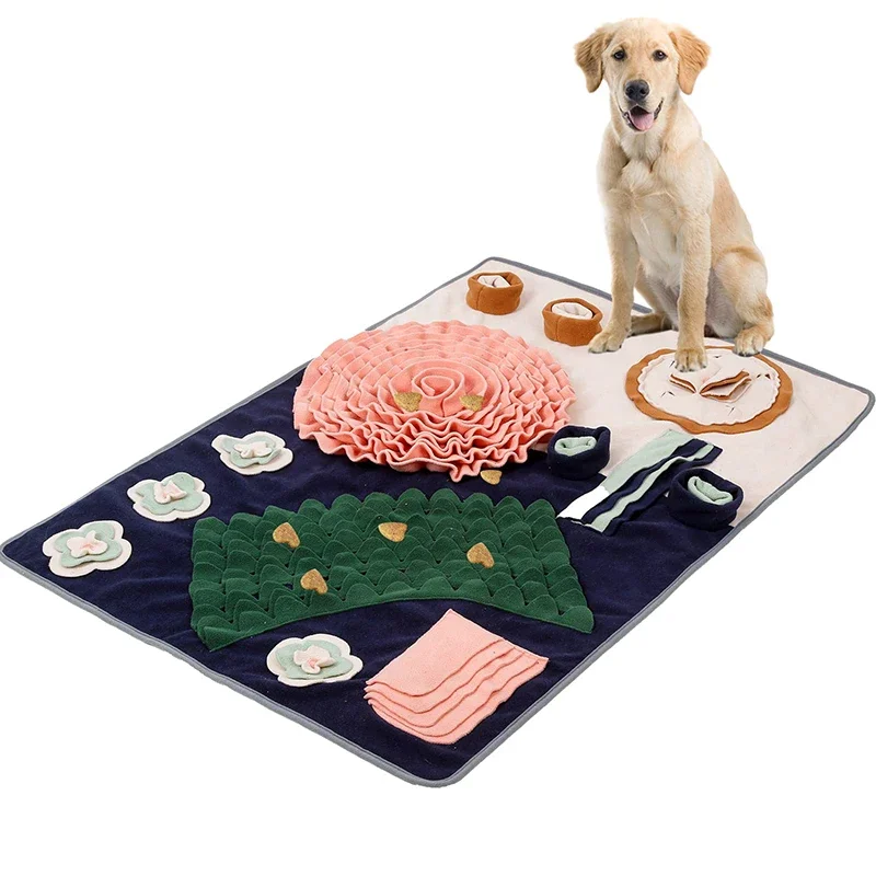 

Snuffle Mat for Dogs Interactive Feed Game with Non Slip Bottom Pad Dog Treats Feeding Mat Encourages Natural Foraging Skills