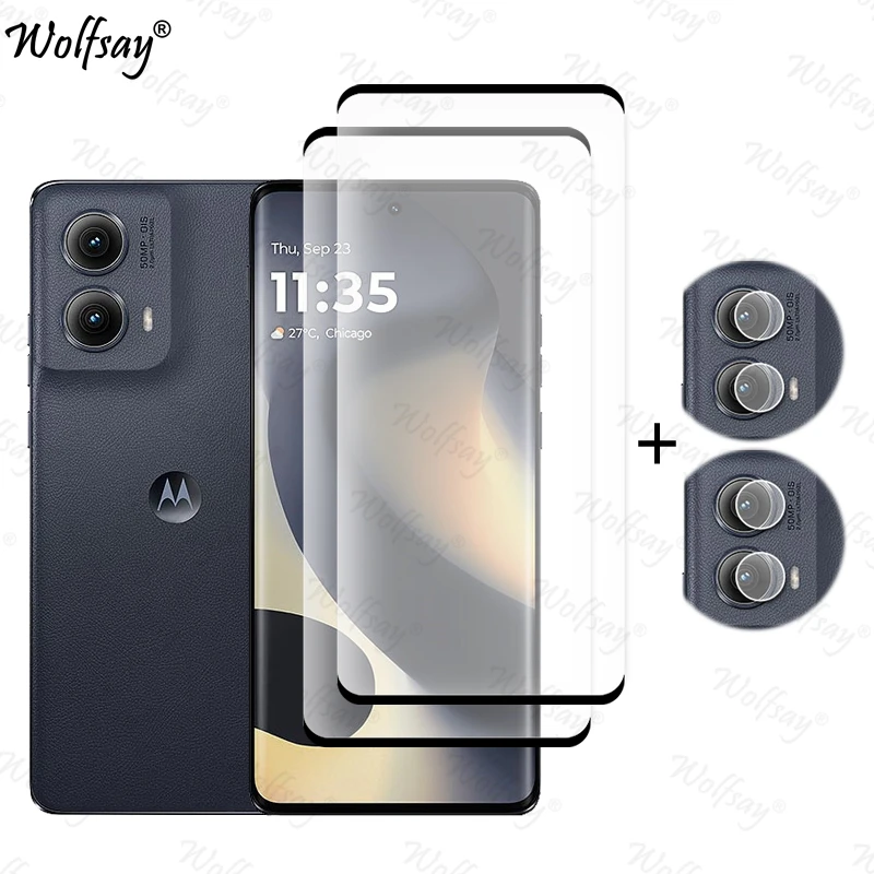 3D Tempered Glass For Motorola Moto Edge 2024 Screen Protector Camera Lens Film Moto Edge (2024) Glass Protective - 202192403