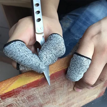 10Pcs/set Anti-cut Five Finger Protector 5-level Protection High Performance Anti Cutting Finger Gloves Outdoor Work in Kitchen 1