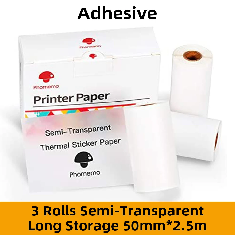 Thermal Paper Roll 50*3.5mm Printing sticker for Phomemo M02 & M02 Pro