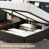 Lift Up Storage Bed Frame, Wooden Platform Bed Frame with Lifting Storage & Charging Station, No Spring Box Needed/Noise Free 3