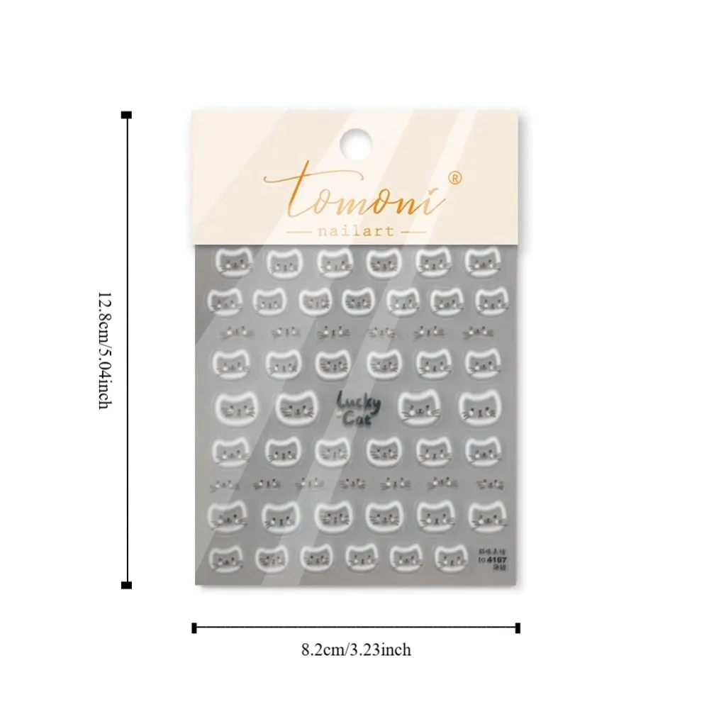 Cat Expressions Kawaii Nail Stickers Cartoon Mini Self Adhesive Nail Decorations Lucky Cat Various Manicure Decals Nail Art DIY