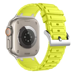 Titanium Metal Head Silicone Band with Rubber Strap for 42 44 45 46 49mm (Y 2)