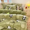 Winter Thick Warm Plush Flannel Duvet Cover Set Home Textiles Bed Linens Quilt Cover Sheet Pillowcase 4pc Queen Size Bedding Set 3