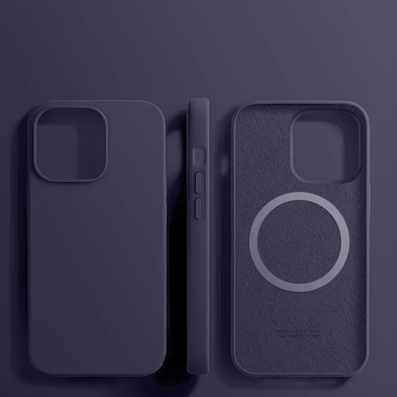 Premium Liquid Silicone Magnetic Wireless Charging Phone Cover - Soft, Durable Protection