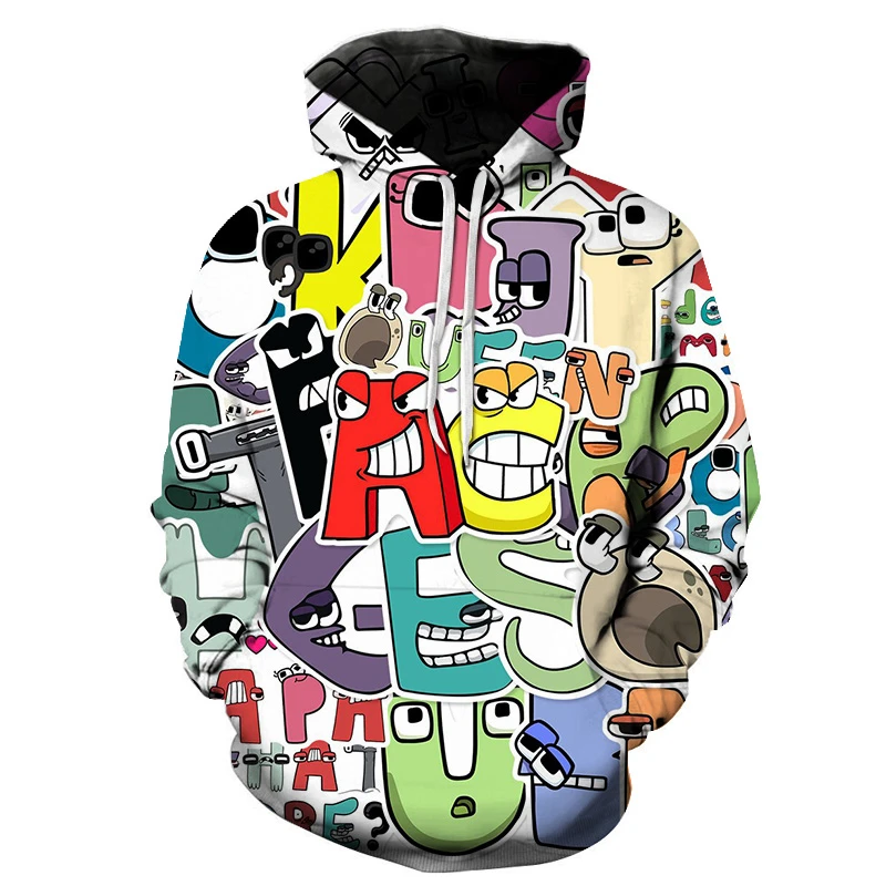 thumbnail image 1 of Sudadera con capucha con estampado 3D del alfabeto divertido, sudaderas con letras de dibujos animados, chándal para niño, sudadera Harajuku, ropa de anime para niña, camisetas para niños, sudadera co, 1 of 4