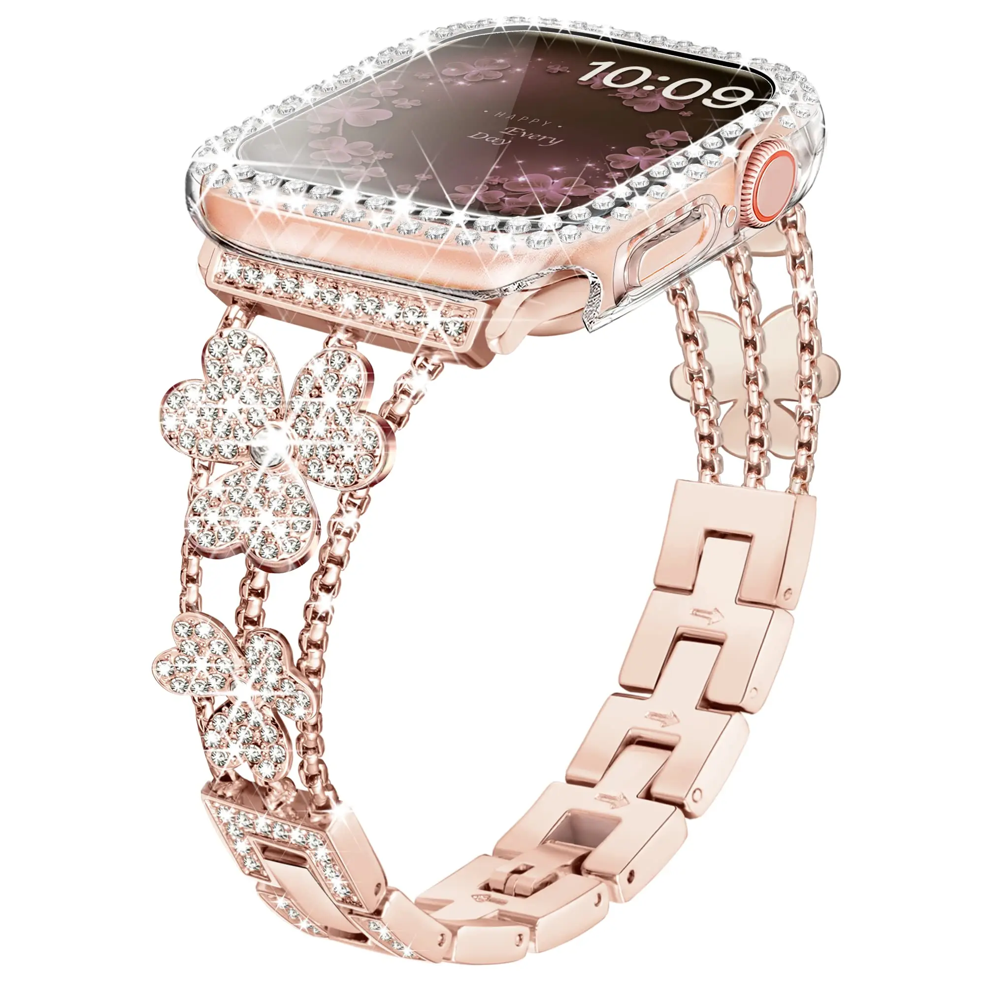 For Applewatch Serie 7 Strap Diamond 45mm 44mm 42mm 41mm 40mm 38mm Ladies Elegant Band For iWatch 6 5 4 3 2 SE