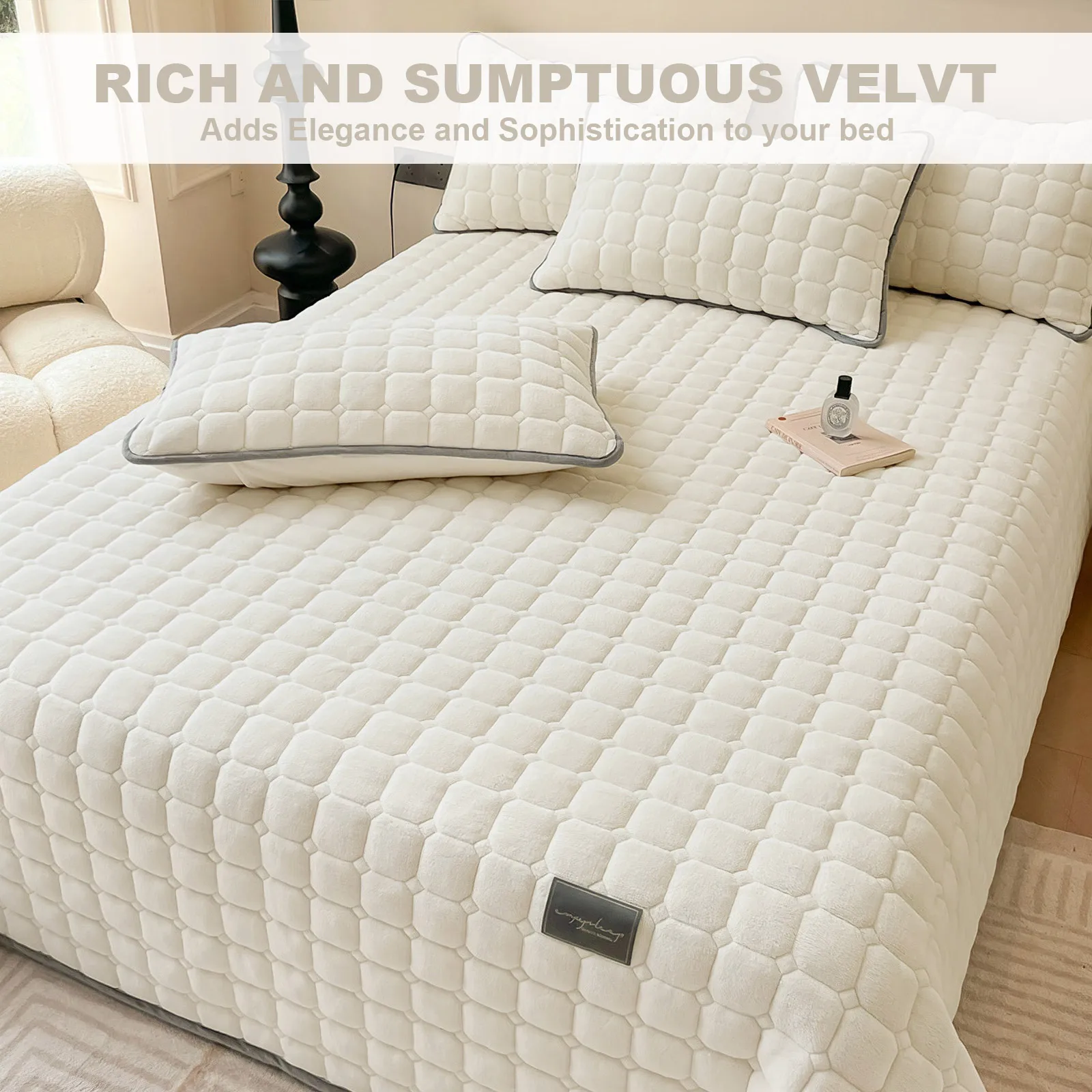 Lightweight Velvet Quilted Bedding Set 6