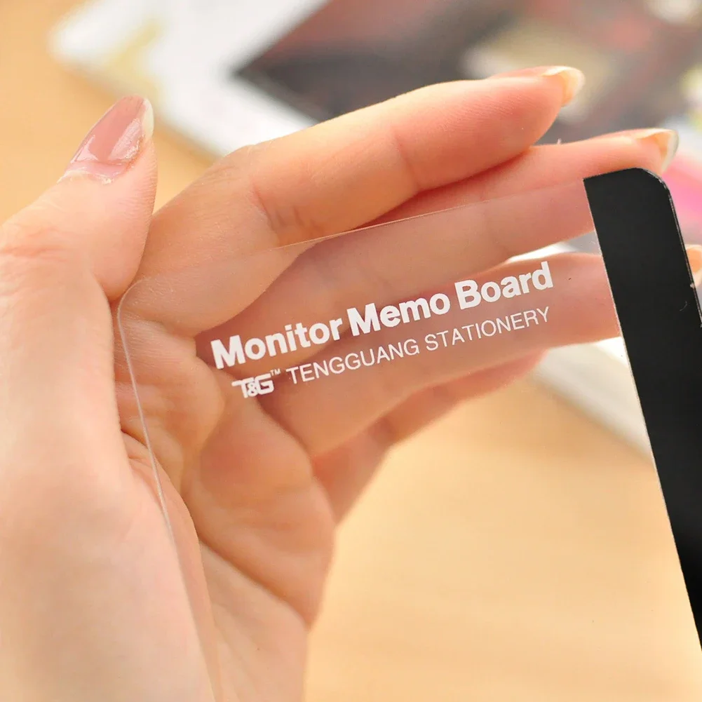 1PC Acrylic Monitor Message Memo Board for Sticky Notes Tabs Phones PC Screen Computer Monitors Side Panel Planner Office Holder desk organizer