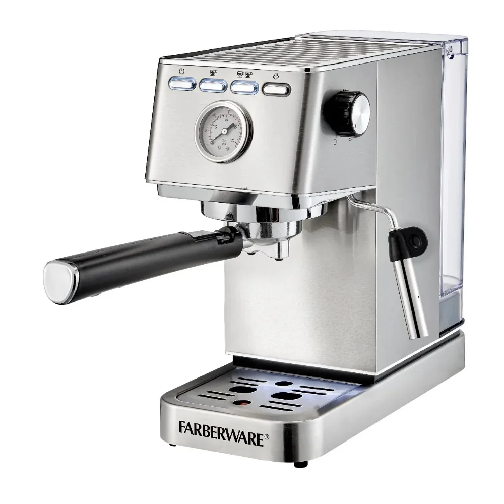 

Farberware Espresso Machine, 15 Bar, Silver, Stainless Steel, Steam Wand