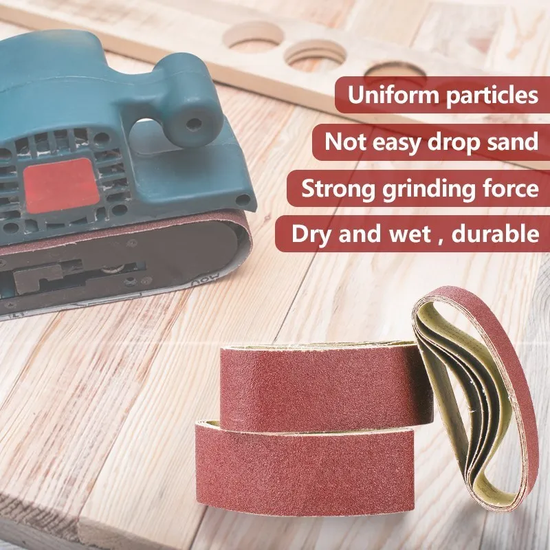 HAMPTON 5pcs Sanding Belts 75x533mm 40/60/80/120 Grit Sander File Belt Set Abrasive Tools Accessories