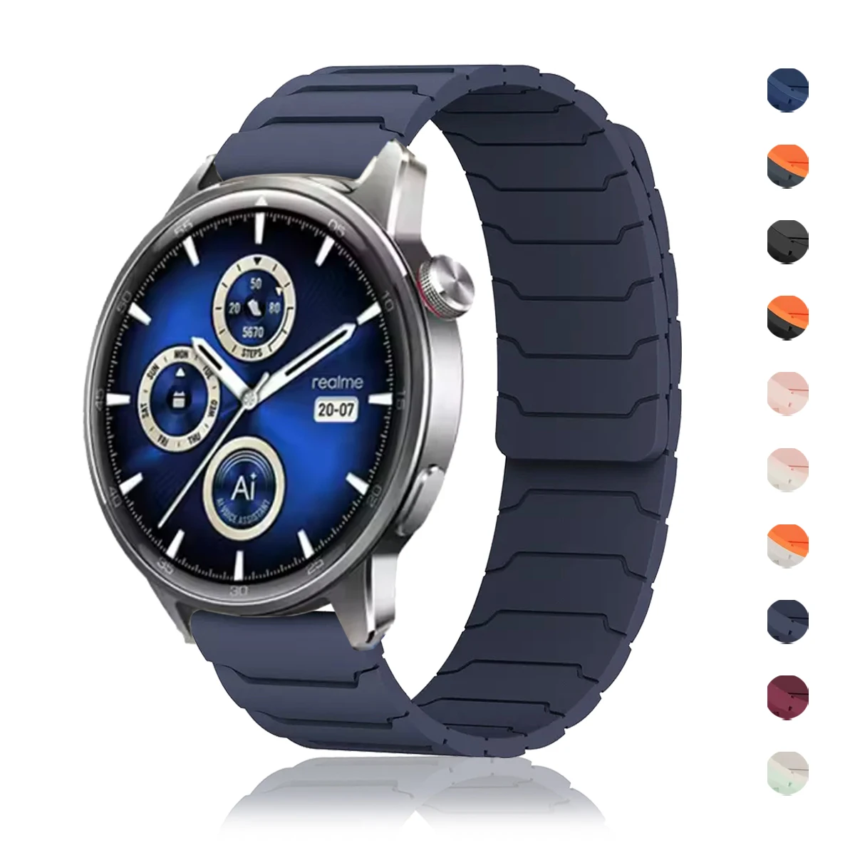 Magnetic Silicone Wristband Strap - Universal Fit 20mm/22mm