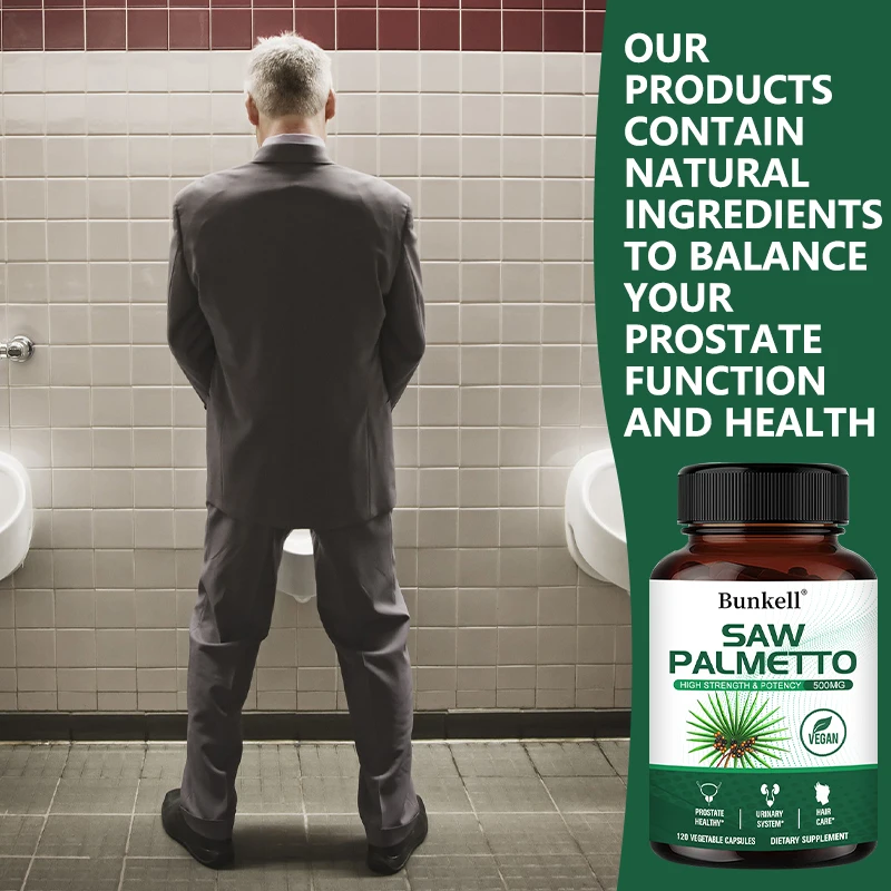 Saw Palmetto Extract 120 Capsules Non GMO and Gluten Free Formula Supports Prostate and Urinary Tract Health Healthy Hair