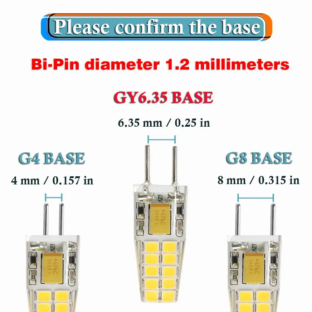 2pcs GY6.35 G4 LED Light Bulb 12V Corn Bulb Droplight Chandelier 2835SMD G6.35 LED Bombillas Cold White/ Warm White Lamp