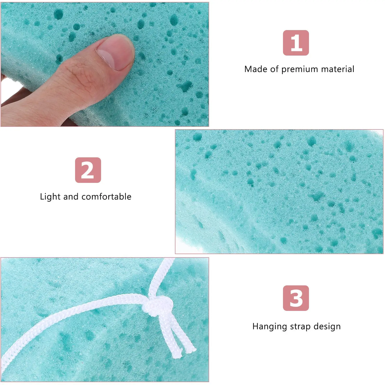 5Pcs Bath Sponge Body Sponges Scrubbers Durable Shower Practical Exfoliating Clean Algae Skin Cleaning Tool Safe Bathing Skin 6