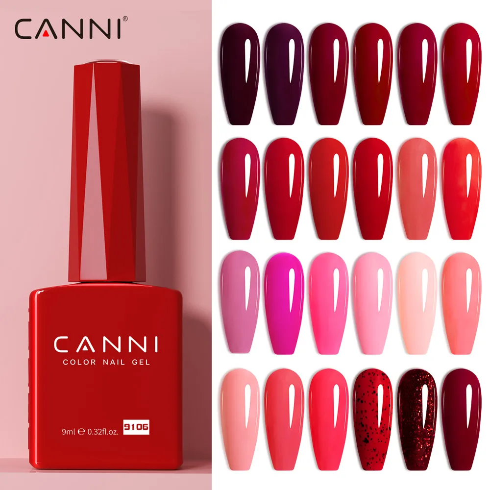 CANNI Gel Nail Polish VIP Kit Gorgeous Color Full Coverage HEMA FREE Soak Off UV LED Semi Permanent Gel Varnish Winter Nails