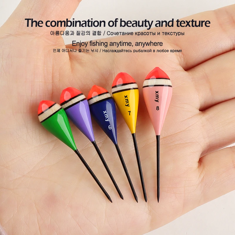 10PCS Balsa Wood Floats+1 Float Tube+1 Bag Hooks+1 Float Rest Fresh Water Bouy Lake River Fishing Buoy Accessories Tools Tackle