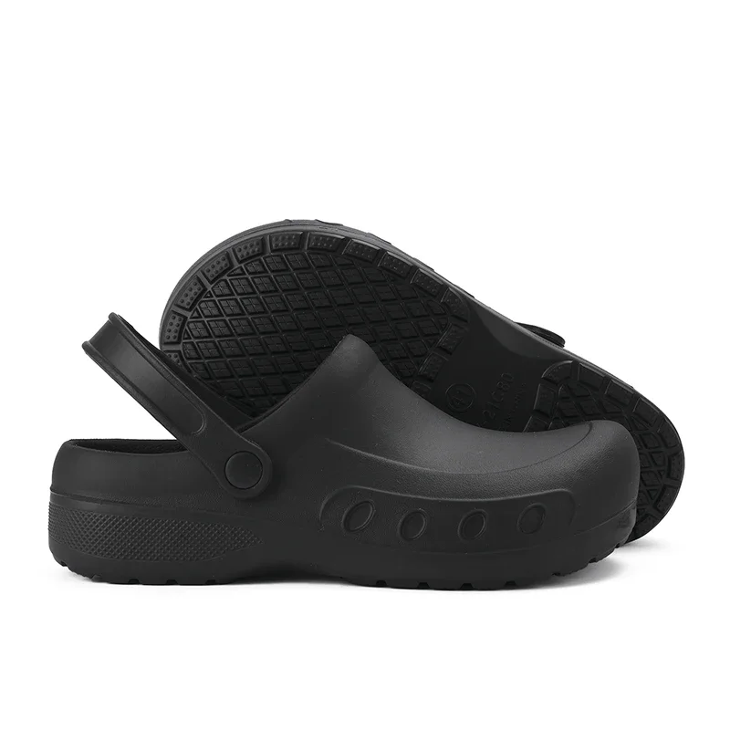 Chef Shoes for Men Summer Anti-slip Kitchen Shoes Comfortable Garden Clogs Waterproof Sandal Plus Size Beach Sandals Platform chef shoes