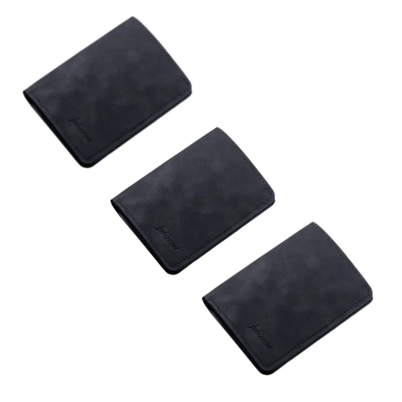Unisex Fashionable Multi-Card Holder Wallet - Two-Fold Design in Black/Gray