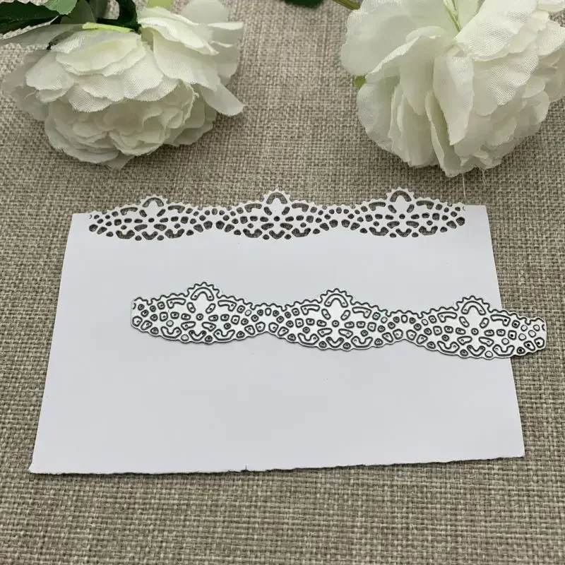 Metall-Stanzschablonen mit Spitzenrand für DIY-Scrapbooking, dekorative Prägung, Handarbeit, Stanzform, Schablonenform