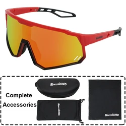 Unisex Photochromic Sports Sunglasses for Outdoor Activities with UV400 Protection (Red)