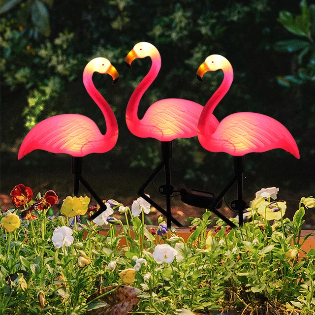 Solar Flamingo Light LED Outdoor Courtyard Lamp Garden Light Waterproof Stake Light Pathway Decor Solar Patio Ground Lantern 3