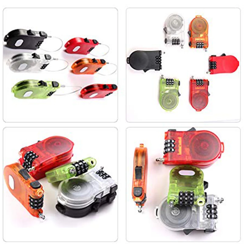 Door Lock Mini Padlock Locker Lock Suitcase Backpack Cabinet Password Lock Luggage Storage Box Padlock Cabinet Retractable Wire Rope Lock