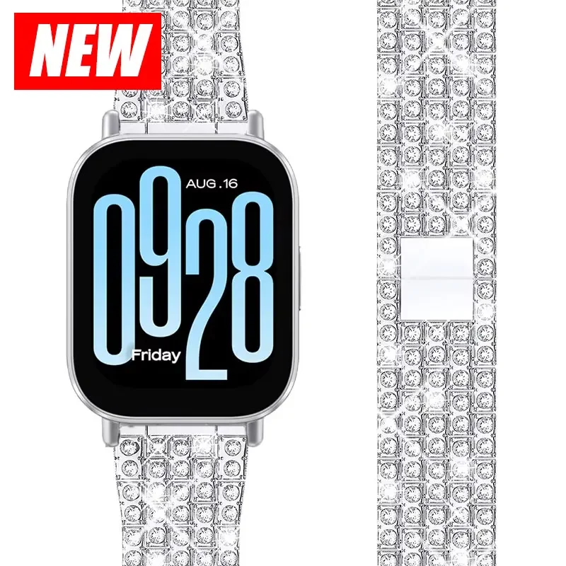 Elegant Stainless Steel Diamond-Accent Watchband - Women's 22mm Metal Bracelet Strap