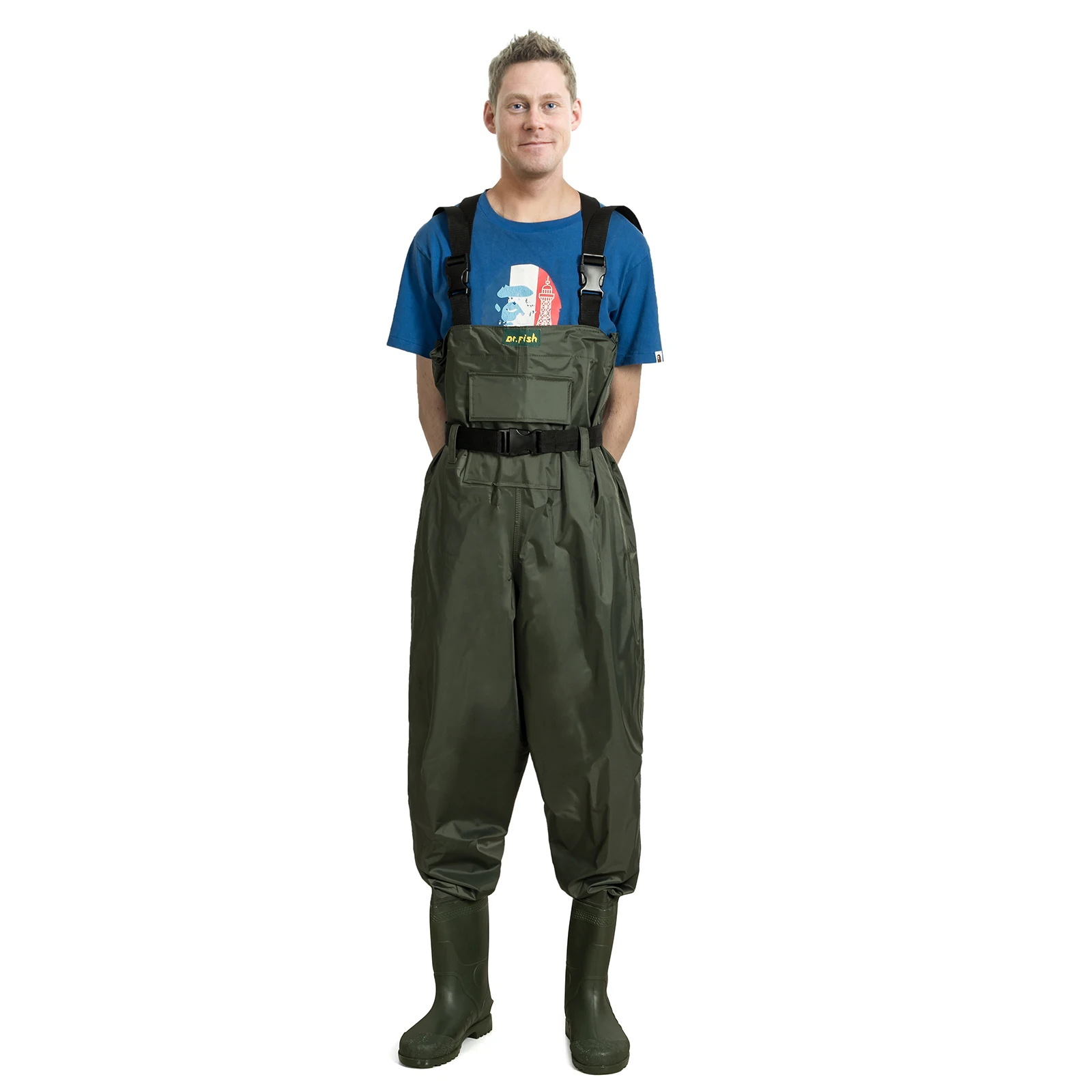 Fishing Waders Waterproof Chest Waders Pants Overalls with Boots Breathable Comfortable PVC Carp Fishing Fly Outdoor