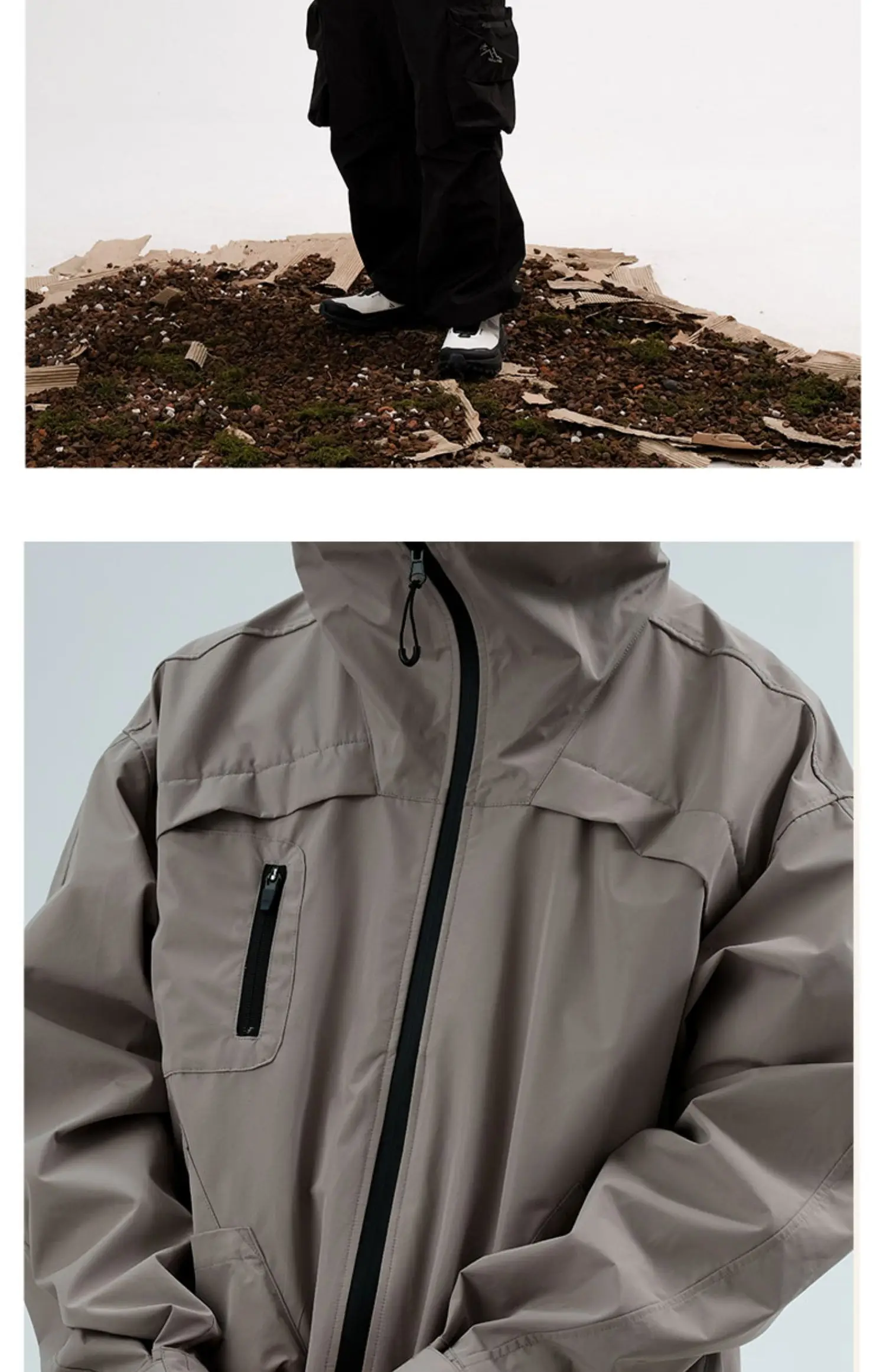 Halcyon 22aw Multi pocket outdoor windbreaker jacket detachable bottom bag ykk zippers gorpcore techwear aesthetic