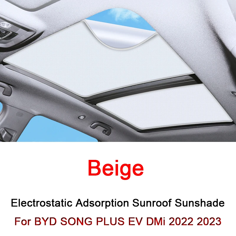 

For BYD SONG PLUS EV DMi 2022 2023 Electrostatic Adsorption Car Roof Sunshade Skylight Blind Shading Windshield Sunroof Cover