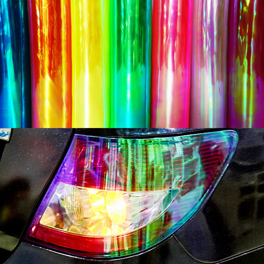 

1 Rolls Chameleon Headlight Film Taillight / Motorbik Rear Lamp Neochrome Tinting Film 10 Colors available Size 0.3x9m/ Roll