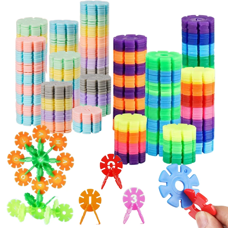 60200pcs 눈송이 빌딩 블록 장난감 어린이 DIY 건설 유치원 게임 어셈블리 교육 장난감 어린이 선물용 TMZ