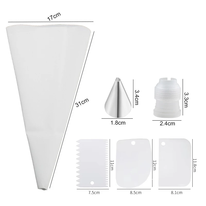 White Piping Bag Cream Nozzles Pastry Tools Accessories for Cake DIY Decorating Pastry Bag Kitchen Baking Candy Tools