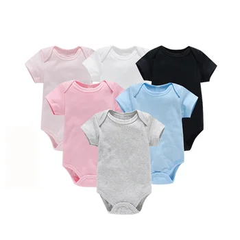Vestiti per bambini Moda Body per neonati Abiti estivi Pagliaccetto tinta unita Tuta casual morbida per abbigliamento per neonati