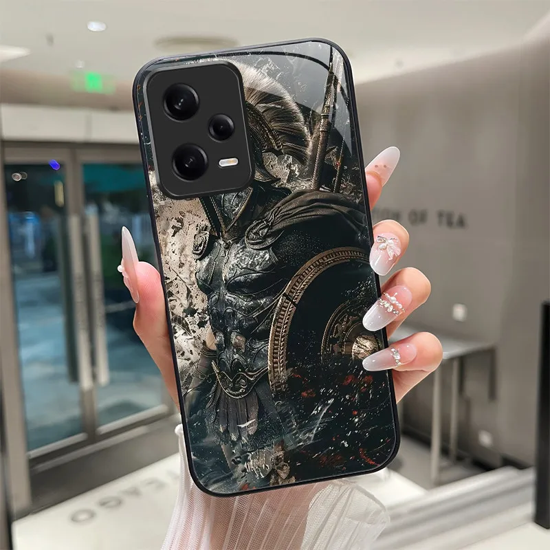 Custodia Per Xiaomi Redmi Note 12 Pro 5G Con Simpatico Gatto Grassottello - Cover Sottile In TPU E Vetro Temperato, Antiurto E Morbida