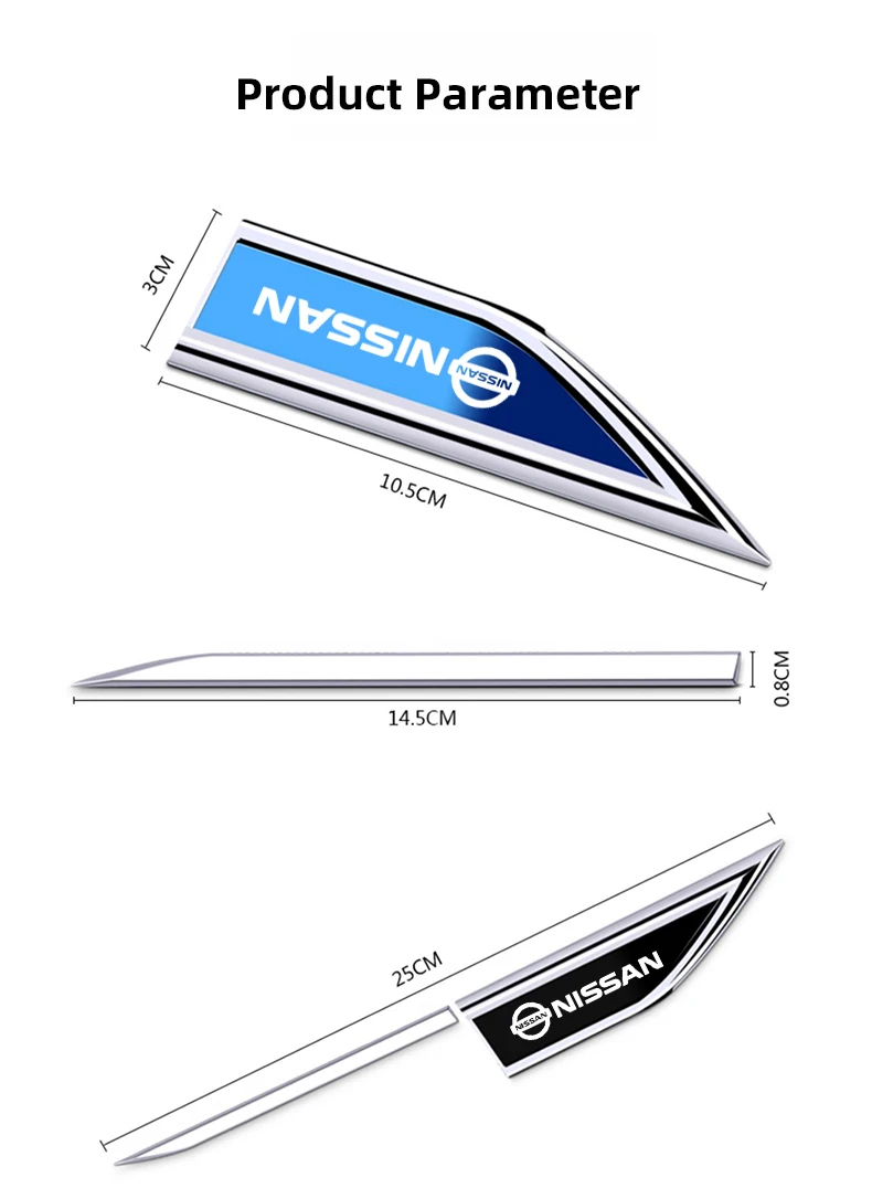 2Pcs Car Metal Emblem Door Mudguard Sticker Auto Body Decoration For Nissan Sylphy N7 Teana Qashqai Note J10 J11 Navara Juke GTR