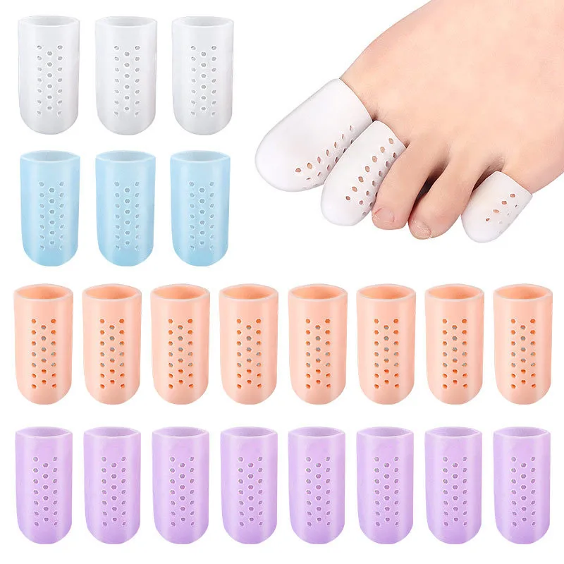 2 pcs Toe Protector Thumb Care Silicone Soft Breathable Foot Corns Blisters Toe Cap Cover Finger Protection Toe Separators Tools