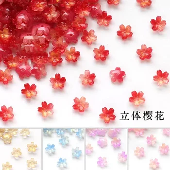 30pcs 10MM Colorful Small Sakura Lampwork Beads Flower Crystal Glass Beads For Earring Jewelry Making DIY Craft Accessories 1